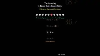 The Amazing 9 Times Table Finger Trick #Algybra