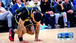 Jonathan Kuminga with a windmill DUNK but Gary Payton II injured himself on the steal. 🙏🙏