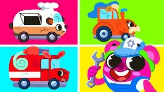 Let's Repair Baby Trucks 🛠️ Cars Finger Family Song 🖐️ Kids Songs 🎵 KiddyHacks