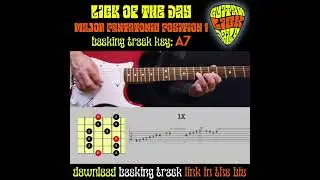 Major Pentatonic Licks. A7 Backing Track, 1st scale position, 5th fret. Pentatonic Improvisation