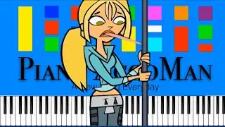 Stuck To A Pole - TOTAL DRAMA WORLD TOUR Theme Song Slow EASY Medium 4K Piano Tutorial