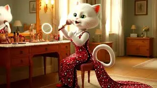 A Plump White Cat😱 Faces Teasing from a Black Cat couple 💔😭#cats #story#cartoon 