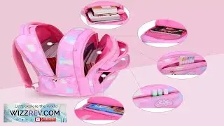 Children Girl Backpack School Bag Pink for Kid Child Teenage Schoolbag Cute Review