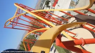 Wonder Woman Flight of Courage Front Row (HD POV) Six Flags Magic Mountain