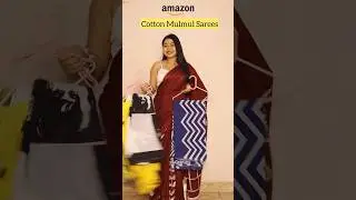 Amazon 100% Pure Cotton Mulmul Saree| Under 750 #amazon #amazonfinds #amazonsaree #amazonsareehaul