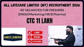 HLL LIFECARE LIMITED 2026 FOR FRESHERS  || APPLY NOW || NEW PSU JOB ALERT