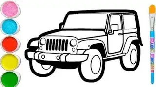 Рисунок автомобиля Mahindra Thar для детей и малышей | Простой рисунок Mahindra Thar для детей 🚙
