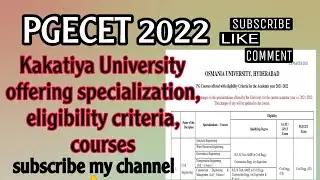 PGECET 2022|| KU offering which specialization,eligibility criteria,courses #pgecet