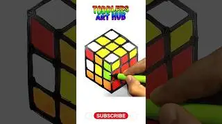 How to Draw Rubiks Cube - Easy Drawing  Step by Step for Kids #shorts #art #rubikscube #howtodraw
