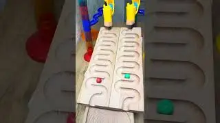 marble Run Race ASMR #187 Wooden WaveCourse Colorful Marbles#marblerun#marblerunrace #asmr😱