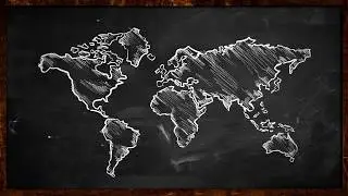 world chalk sketch on blackboard looping animation