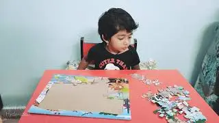 Yaswitha @3 yr old solve 25 piece jigsaw puzzle