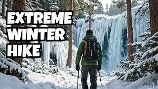 Extreme Winter Hiking in Northern Ontario, (Duchesnay Falls)