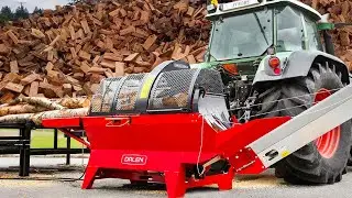 Firewood processor in action ! Amazing Woodworking Machinery