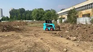 25hp Kubota engine Chinese mini skid steer test with open cab before shipping