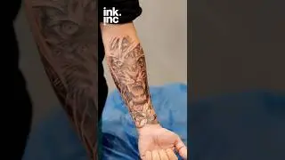 Realistic Roaring Tiger Forearm Tattoo with Floral Detail