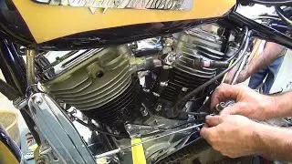 #105 1959 74ci panhead very hard starting kickstart tune up 38 mikuni new build harley tatro machine