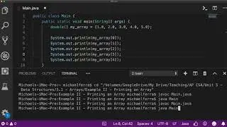 Java - 5.1 - Example II - Printing Arrays