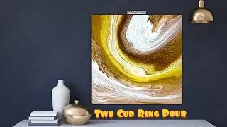 #66 | Acrylic Pour | Two Cup Ring Pour | Abstract Art I Earth Tones