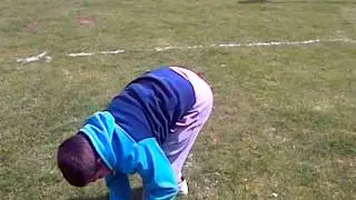 jay f gets red arse after doing cartwheel