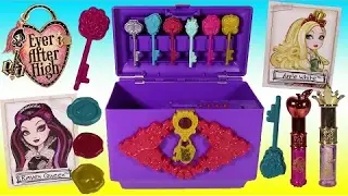 Ever After High Spellbinding Secret CHEST! Royals & Rebels Keys Cards & LIP GLOSS SETS! FUN