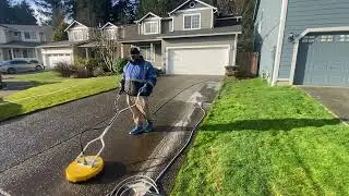 2 Car Driveway and Small Retaining Wall Pressure Wash in the Winter