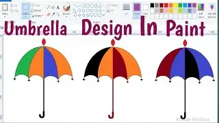 Umbrella Design In Ms Paint ll #paint tutorial #bimal #tbc ll How to draw umbrella In ms paint 