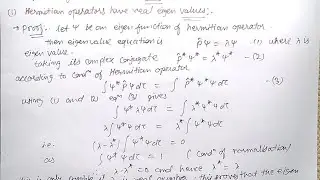 Properties of hermitian operators