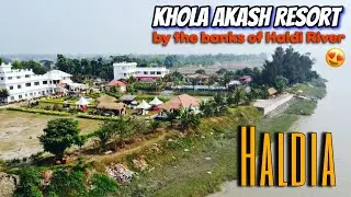 KHOLA AKASH Resort - HALDIA | Haldia Township | DRONE SHOTS | LUNCH BUFFET| Saraswati Puja