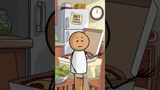 Diet Fails | Pizza Wins Again! 😂 #funny #diet #eathealthy #pizza #animation