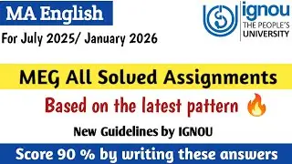MEG 01 solved assignment 2025-26 | ignou ma english solved assignment 2025-26 | IGNOU Assignments 
