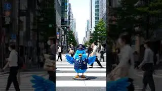 A small Tiny Bird Controlling City Traffic - العصفورة ماسكة المرور  #asmr #4u #ai #aiart #aiartwork