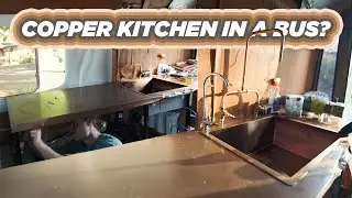 Building a Copper Bench, Faucet & Sink! BUS BUILD PART 8