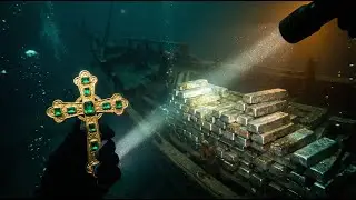Unterwasser-Schatzsuche 💎 Antikes Kreuz und Silberbarren in einem gesunkenen Schiffswrack gefunden