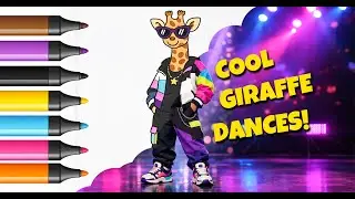 🎨 Kids Coloring Fun with a Cool Giraffe! 🦒✨🎶