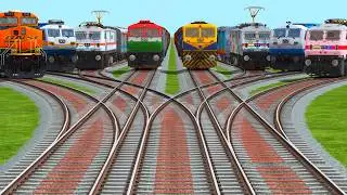 💤Show All Trains Gameplay On Bumpy Railroad Tracks | indian train simulator gameplay 
