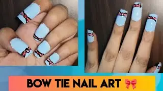 Diy #easy bow Tie 🪢 #nailart #tutorial #naildesign #easynailart 