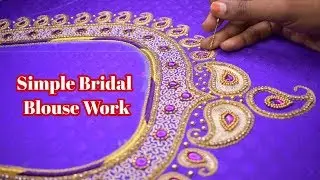 How To Do Easy Bridal Blouse Design Work in Aari Embroidery | Easy Work Tricks | Nakshatra Designers