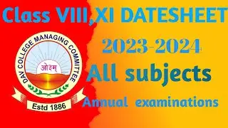 Dav public school final exam datesheet || final exam date sheet for class VIII ,XI||Aman singh group