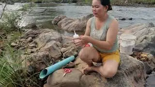 Smart Girl Make Fish Trap Using PVC And Plastic Bottle To Catch A Lot of Fish