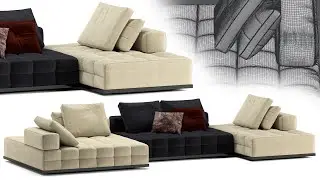 Моделирование дивана Minotti Lawrence Clan Sofa