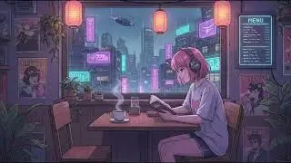 Raining in Neo-Tokyo | Cozy Cyber Cafe Ambience 🌧️ Lofi Beats to Sleep/Relax