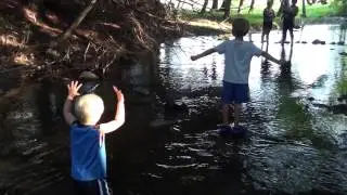 White Birch Resort wading in the river