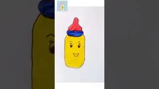 How to draw a baby milk bottle 🍼# feeding bottle drawing for kids #colors # drowning short video