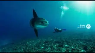 Плавание с гигантским инопланетянином! Рыба-солнце 👽🌊