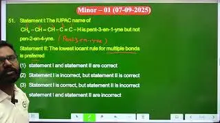 VIJAY MINOR (TOPIC TEST -01) CHEMISTRY VIDEO SOLUTION BY GOVIND CHAUDHARY SIR