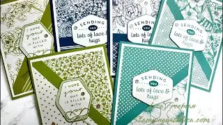 6 Super Easy Stampin Up Card Templates Using Serene Love DSP!