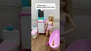 Unboxing @Barbie  Bathroom Pink Set 🛁🚽🫧🎀✨ #shortsfeed #shorts #asmr #barbie #unboxing #viral