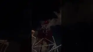 Mauritius telecommunications tower aircraft warning light, low intensity red flashing night marking