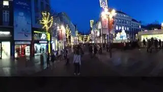 Evening walk over the Meir in Antwerp, Belgium 3D / 360